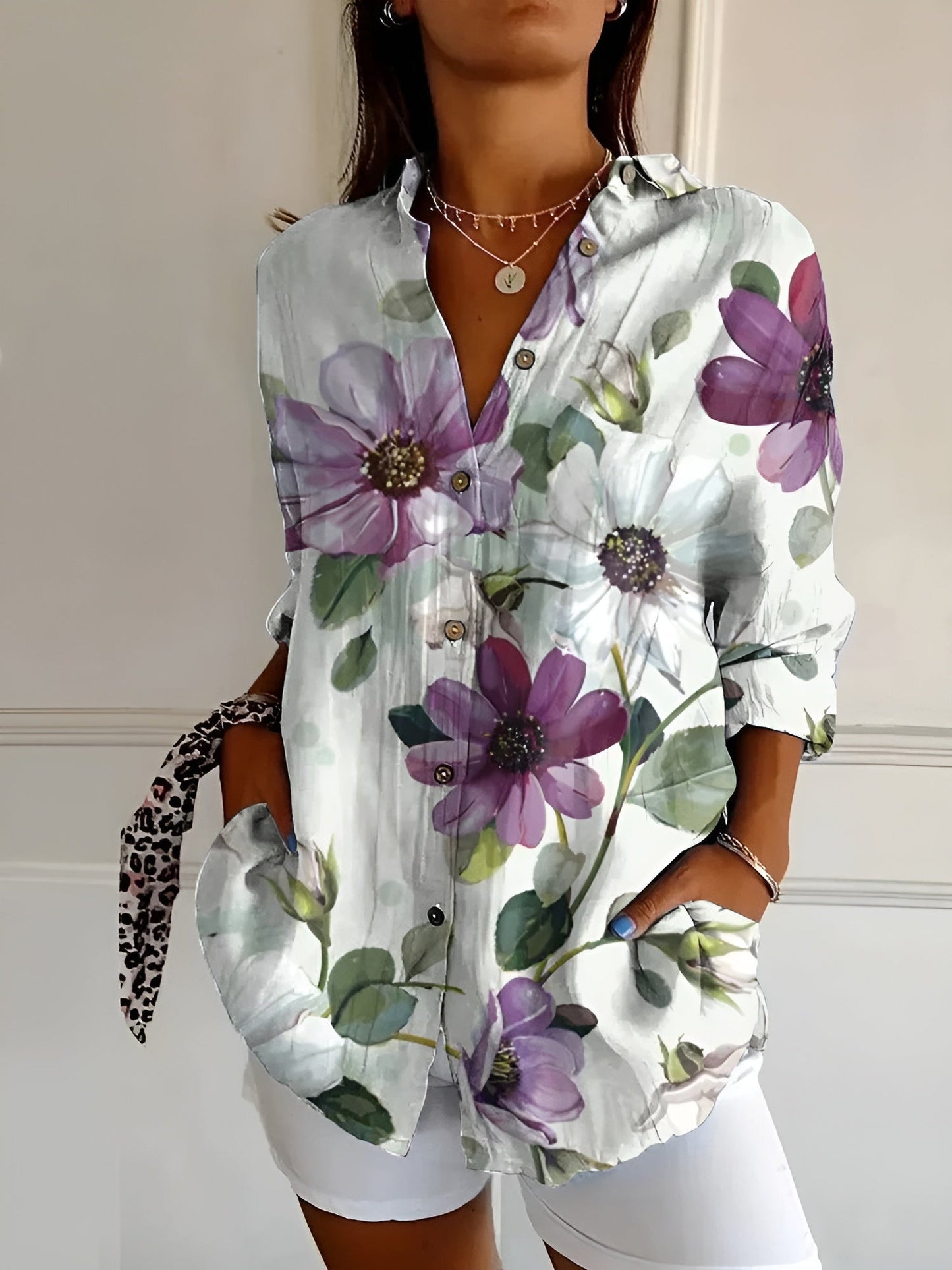 Women's Fluid Long Sleeve Blouse Klara