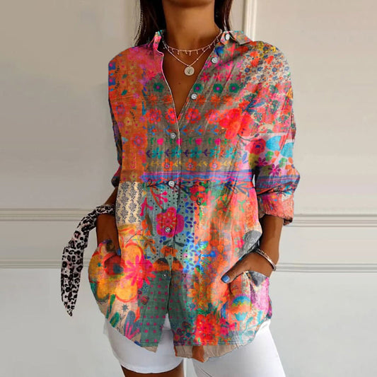 Women's Fluid Tunic Long Sleeve Blouse Klara