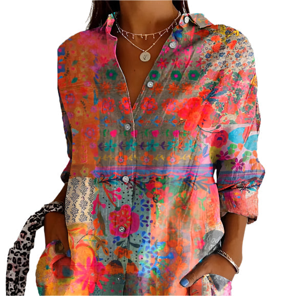Women's Fluid Tunic Long Sleeve Blouse Klara