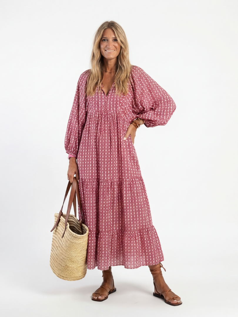 Women's Geometric Print Midi Dress Klara