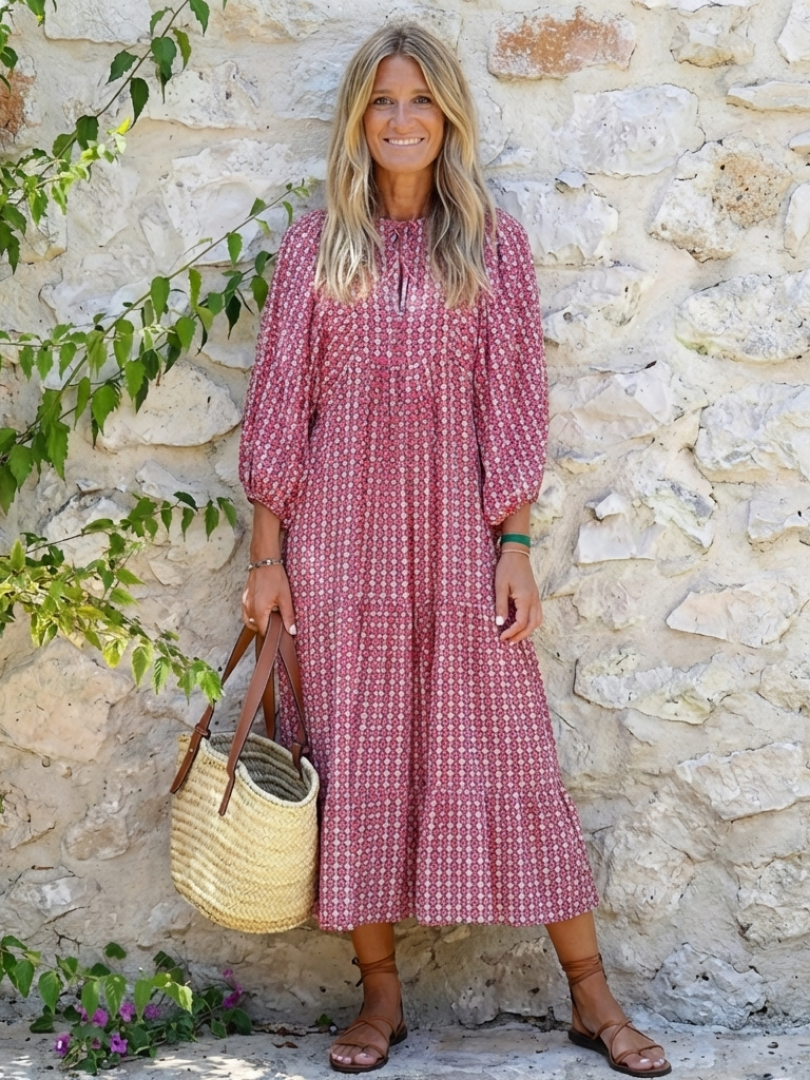 Women's Geometric Print Midi Dress Klara