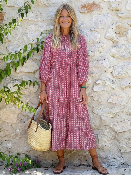 Women's Geometric Print Midi Dress Klara