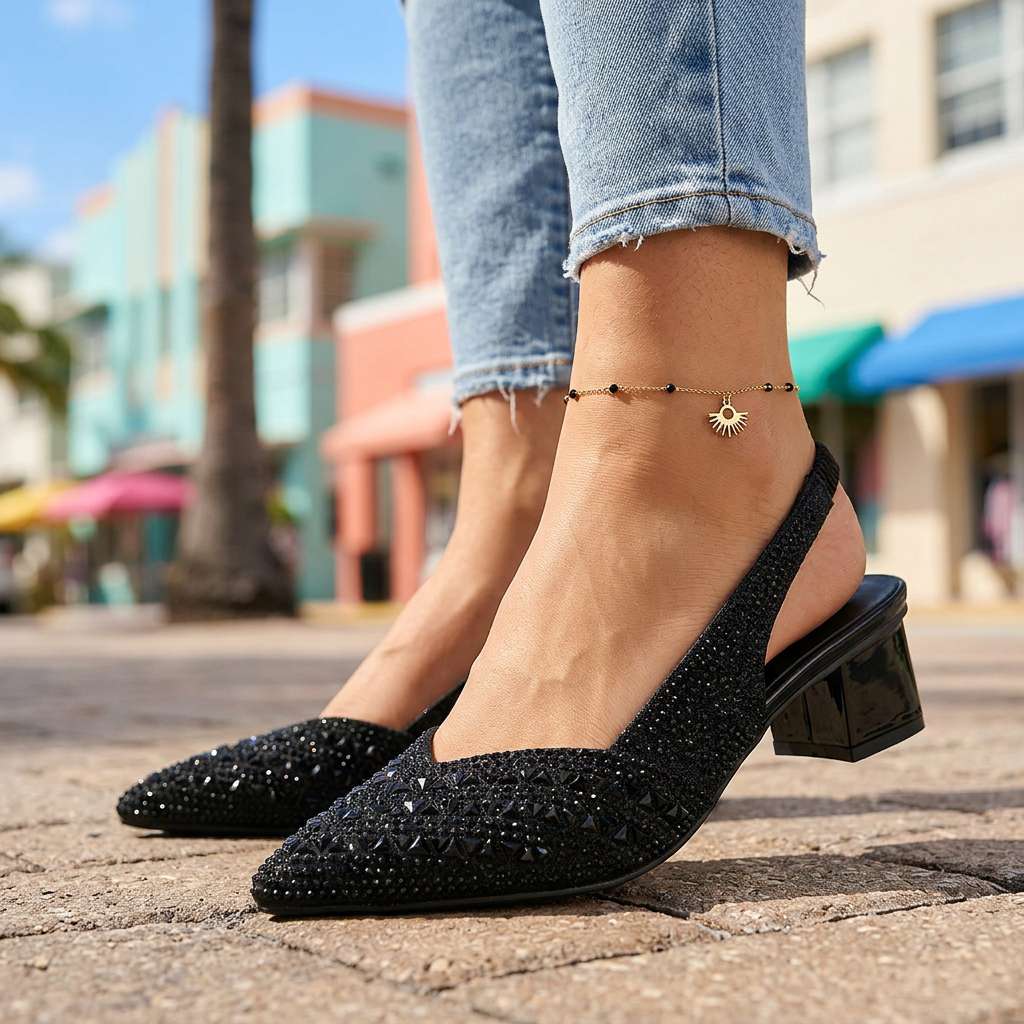 Women's Jewel Embellished Slingback Heels Klara