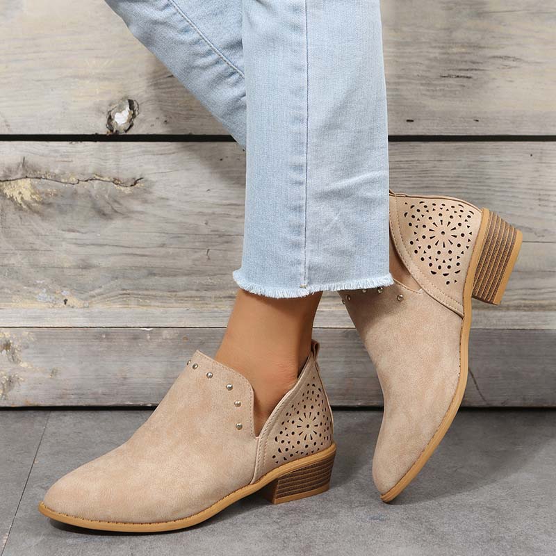 Women's Lace-Up Ankle Boots with Studs Klara