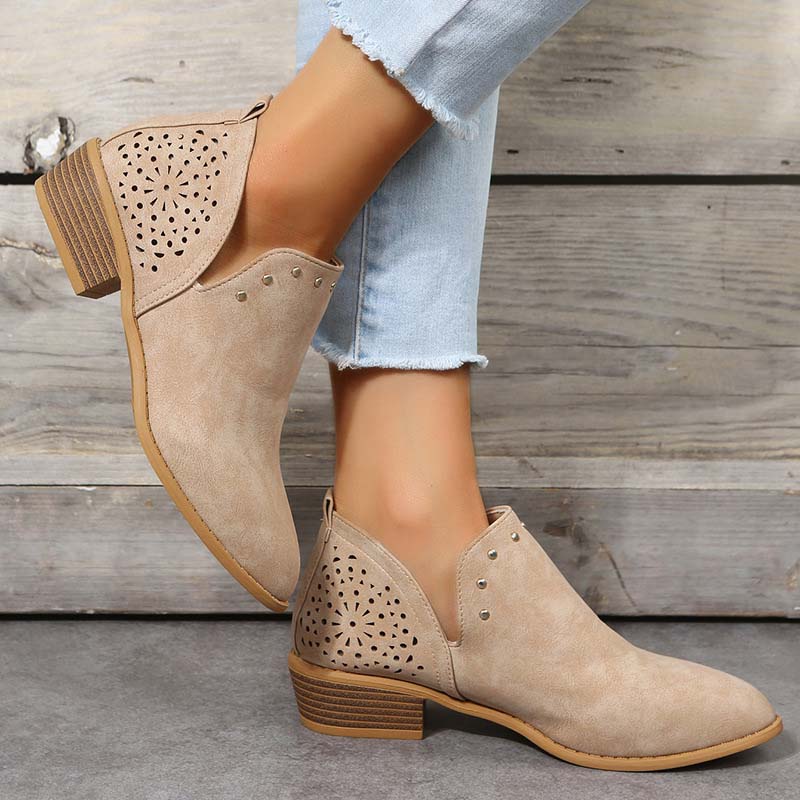 Women's Lace-Up Ankle Boots with Studs Klara