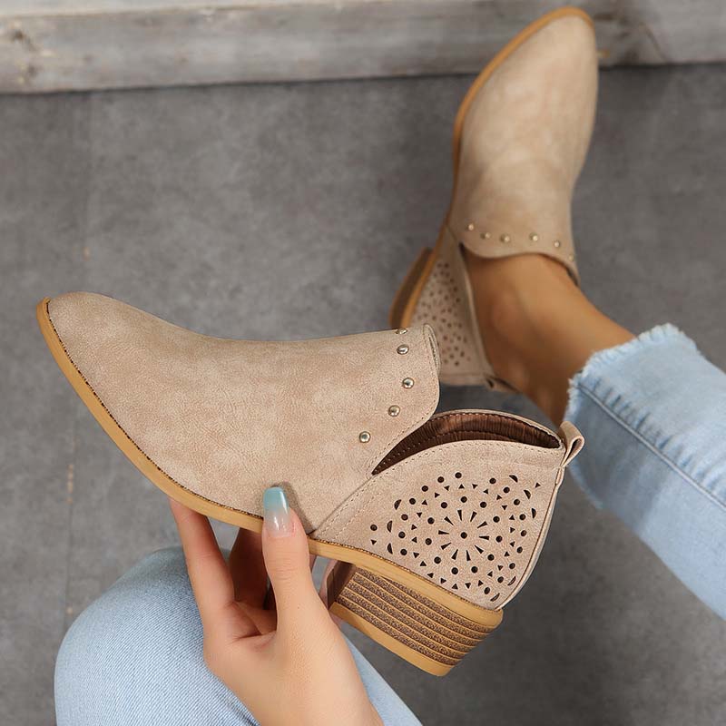 Women's Lace-Up Ankle Boots with Studs Klara