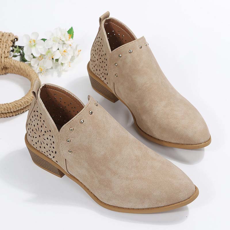Women's Lace-Up Ankle Boots with Studs Klara