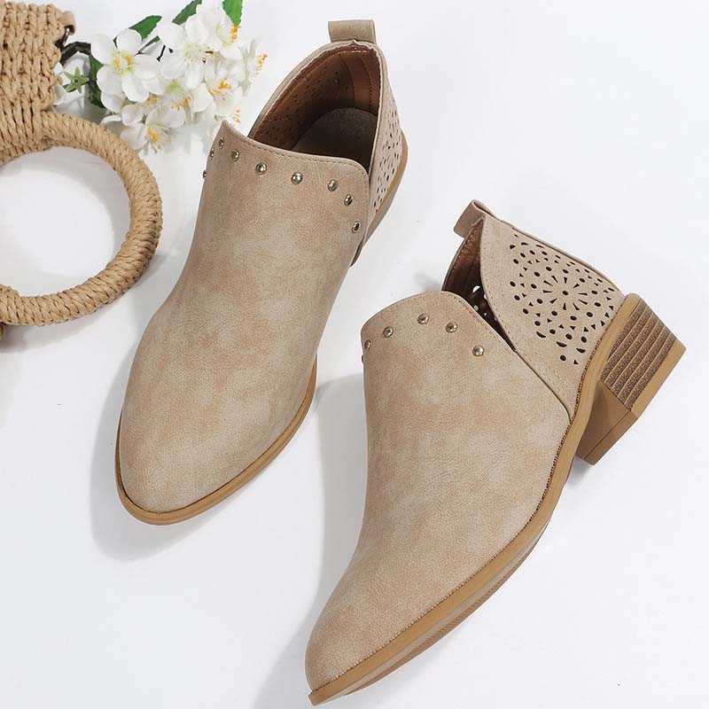 Women's Lace-Up Ankle Boots with Studs Klara
