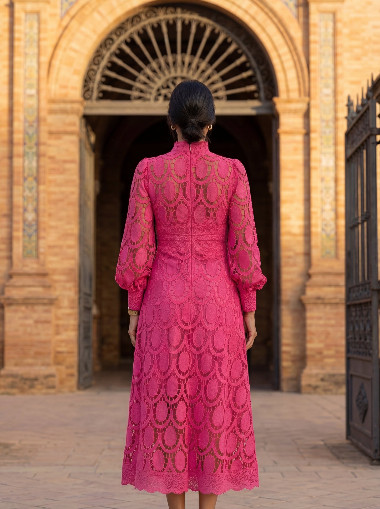 Women's Lace Detail Silk Formal Dress Klara