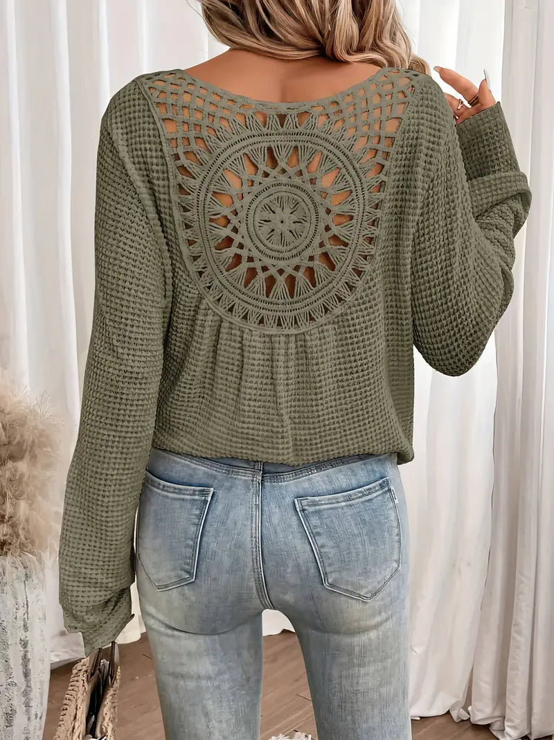 Women's Lace Detail V-Neck Blouse Klara