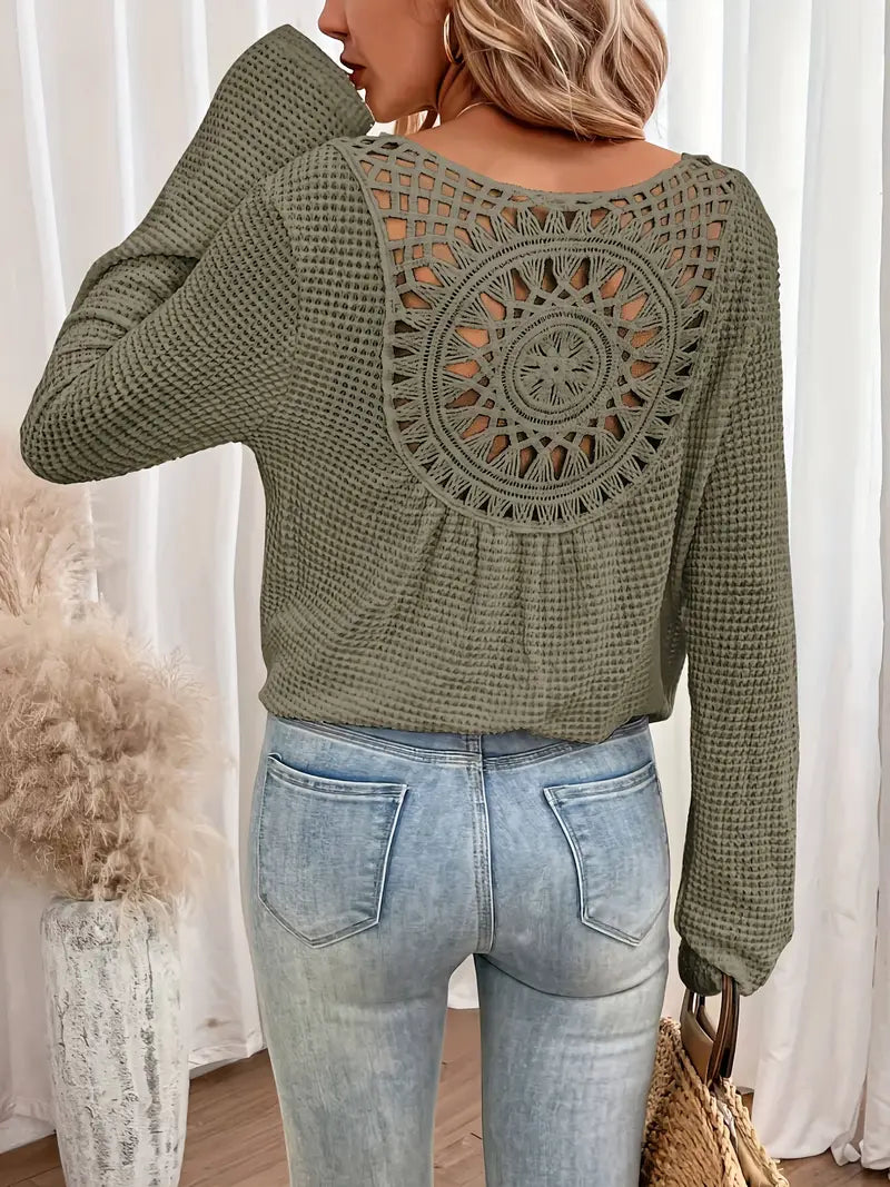 Women's Lace Detail V-Neck Blouse Klara