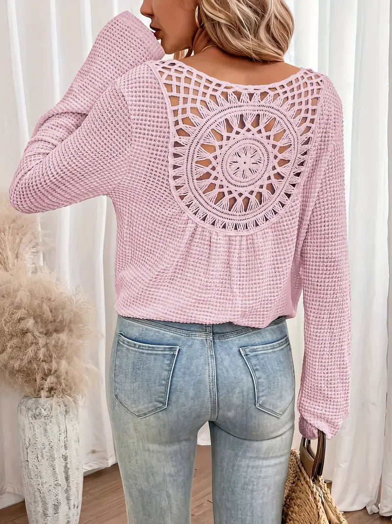 Women's Lace Detail V-Neck Blouse Klara