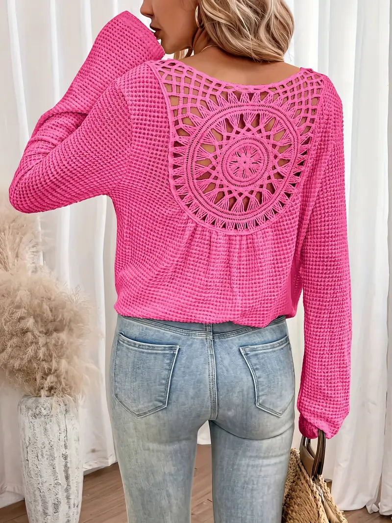 Women's Lace Detail V-Neck Blouse Klara