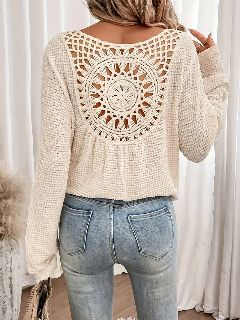 Women's Lace Detail V-Neck Blouse Klara