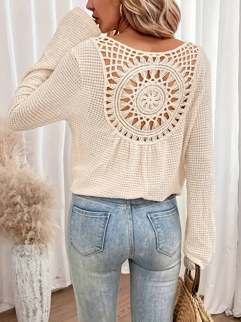 Women's Lace Detail V-Neck Blouse Klara