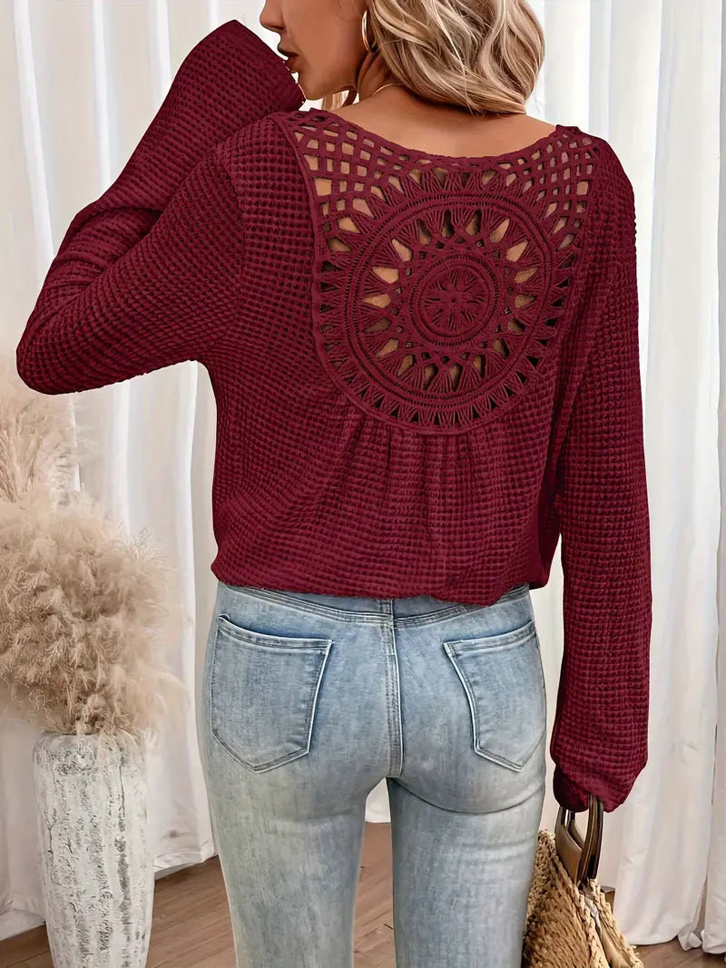 Women's Lace Detail V-Neck Blouse Klara