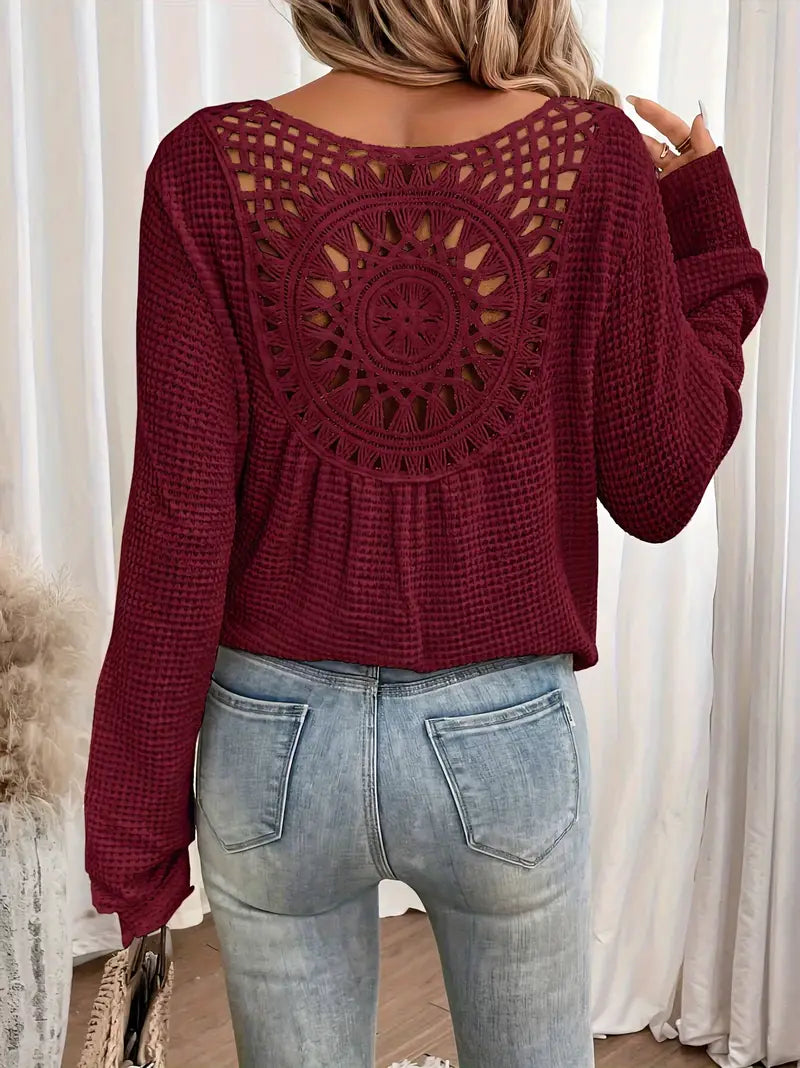 Women's Lace Detail V-Neck Blouse Klara