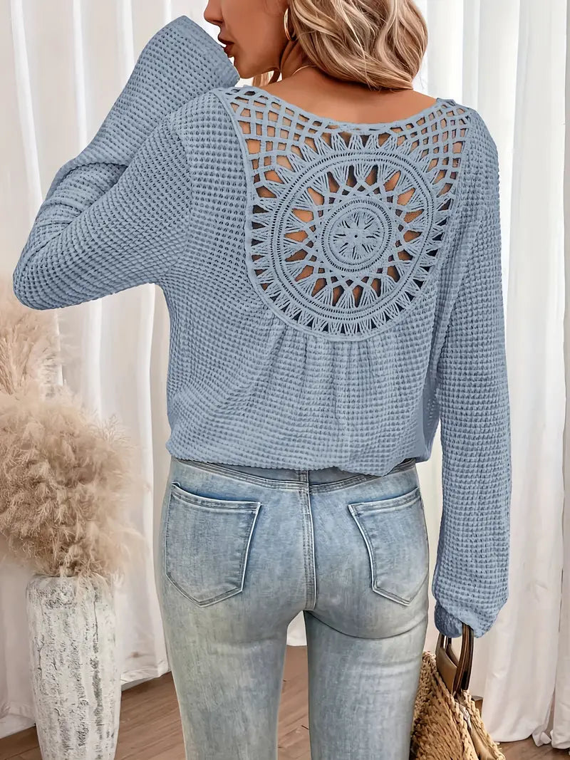 Women's Lace Detail V-Neck Blouse Klara