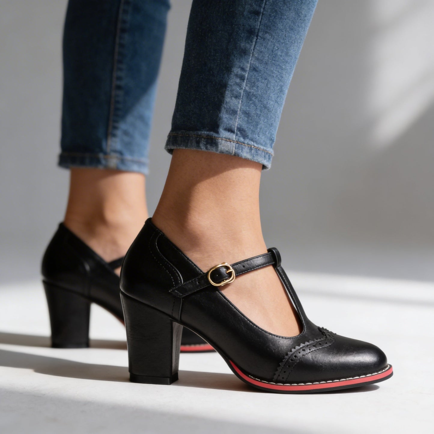 Women's Leather Brogue Loafers with Padded Footbed Klara