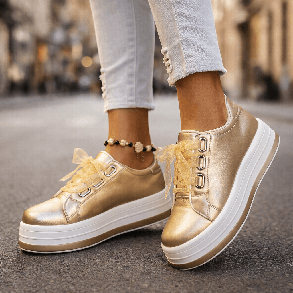 Women's Leather Platform Sneakers Klara