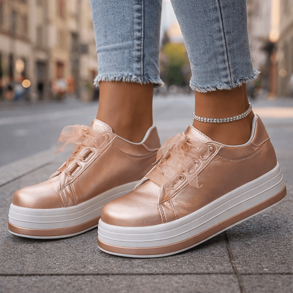 Women's Leather Platform Sneakers Klara