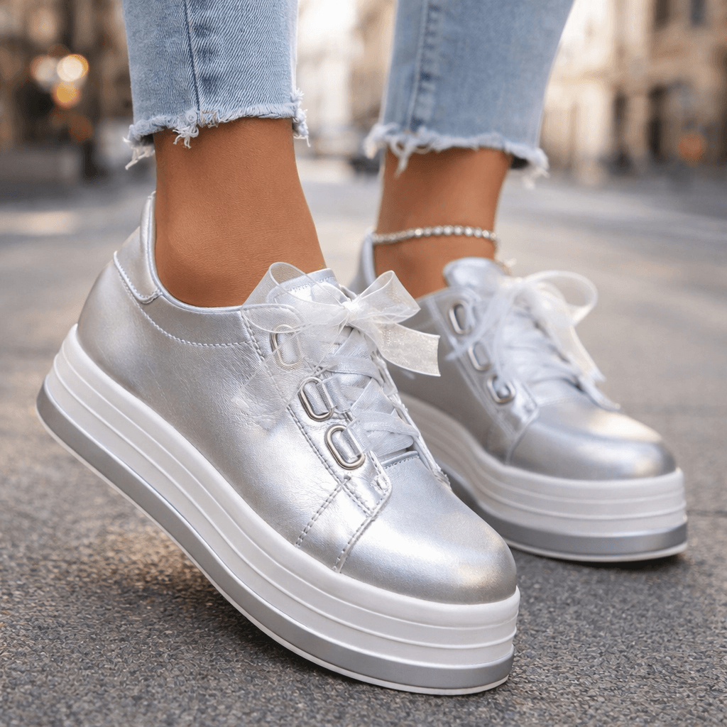 Women's Leather Platform Sneakers Klara