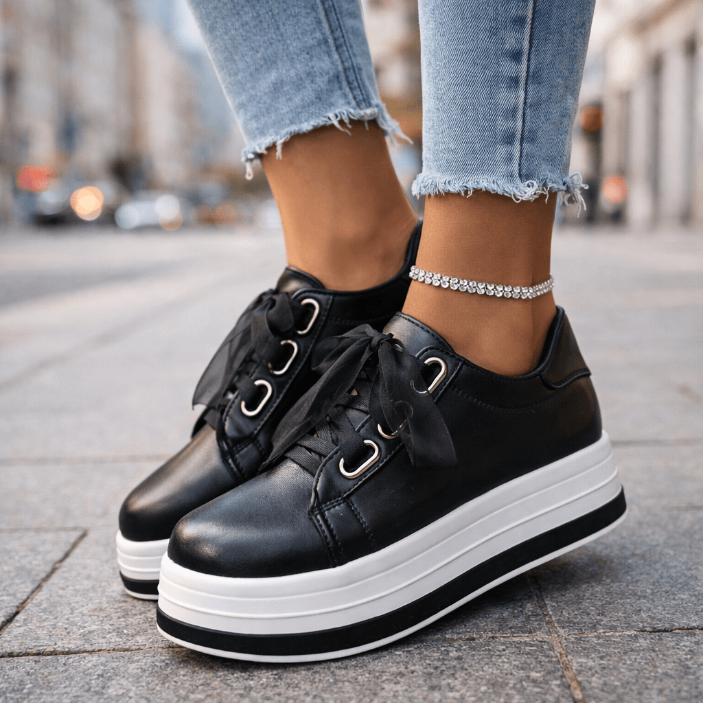 Women's Leather Platform Sneakers Klara