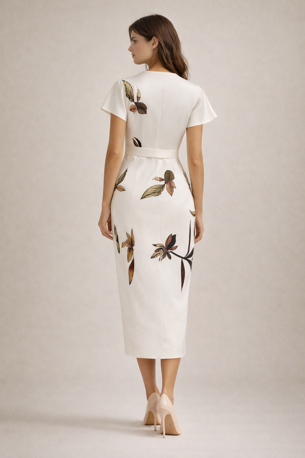 Women's Light Floral Wrap Midi Dress Klara
