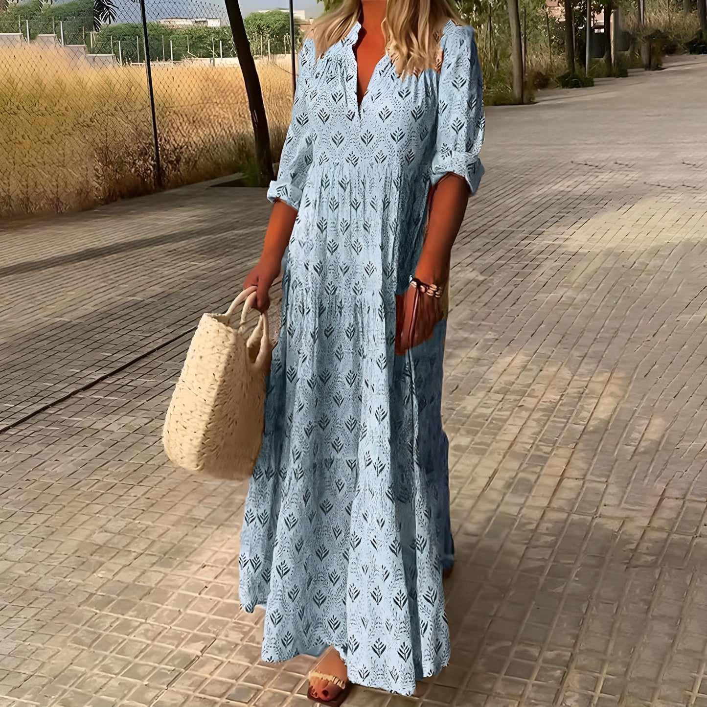 Women's Lightweight Bohemian V-Neck Summer Dress Klara