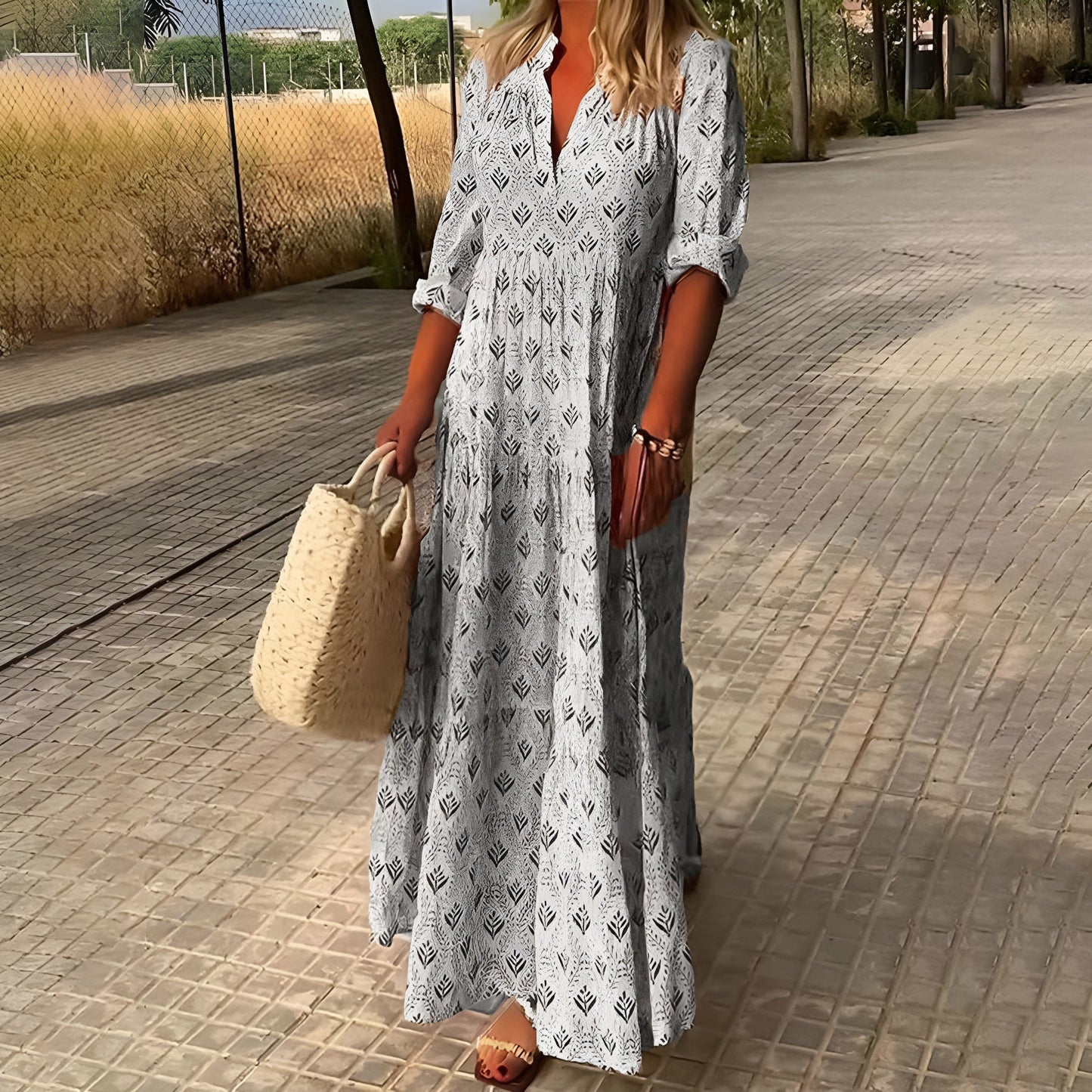 Women's Lightweight Bohemian V-Neck Summer Dress Klara