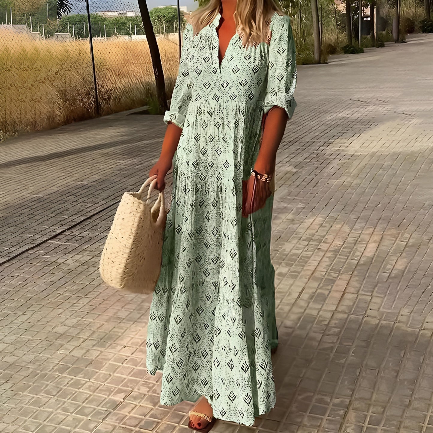 Women's Lightweight Bohemian V-Neck Summer Dress Klara