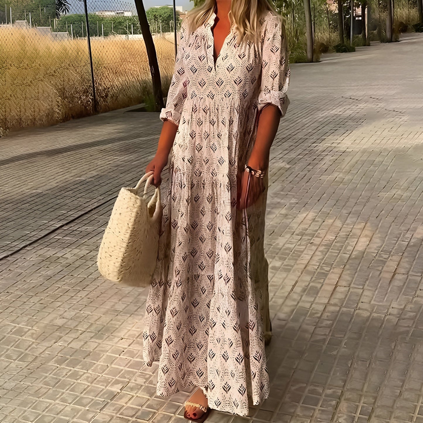 Women's Lightweight Bohemian V-Neck Summer Dress Klara