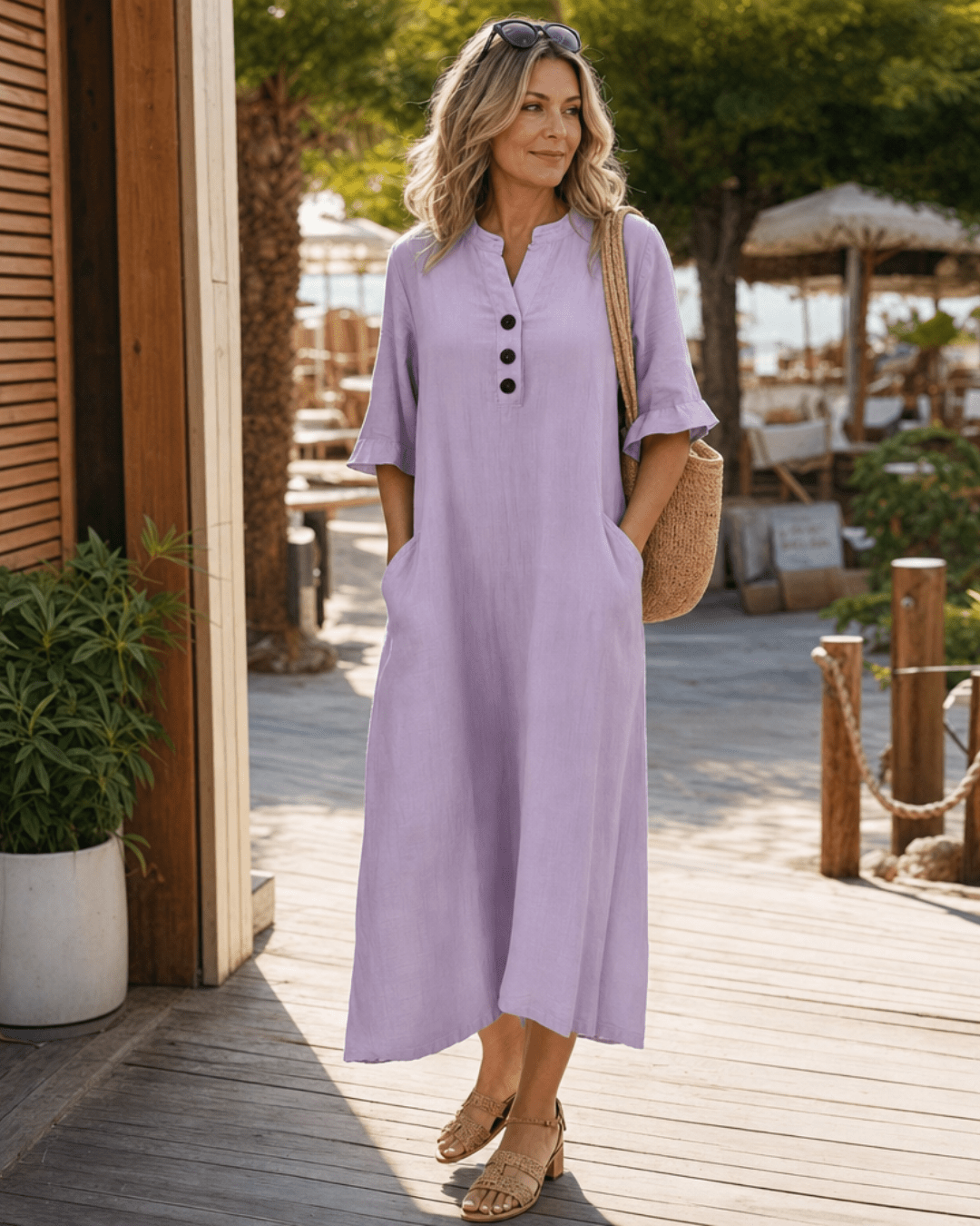 Women's Lightweight Breathable Midi Dress Klara