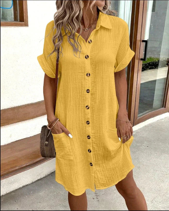Women's Lightweight Cotton Polo Dress Klara