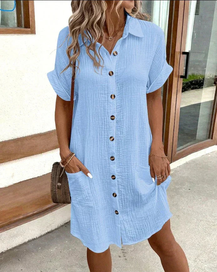 Women's Lightweight Cotton Polo Dress Klara
