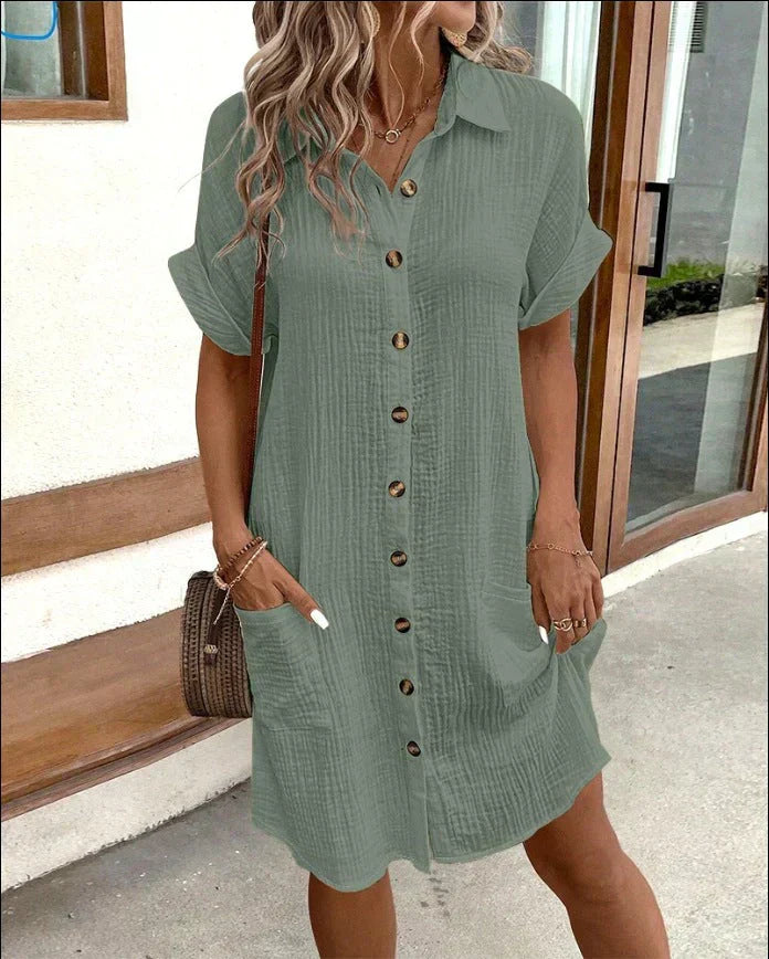 Women's Lightweight Cotton Polo Dress Klara