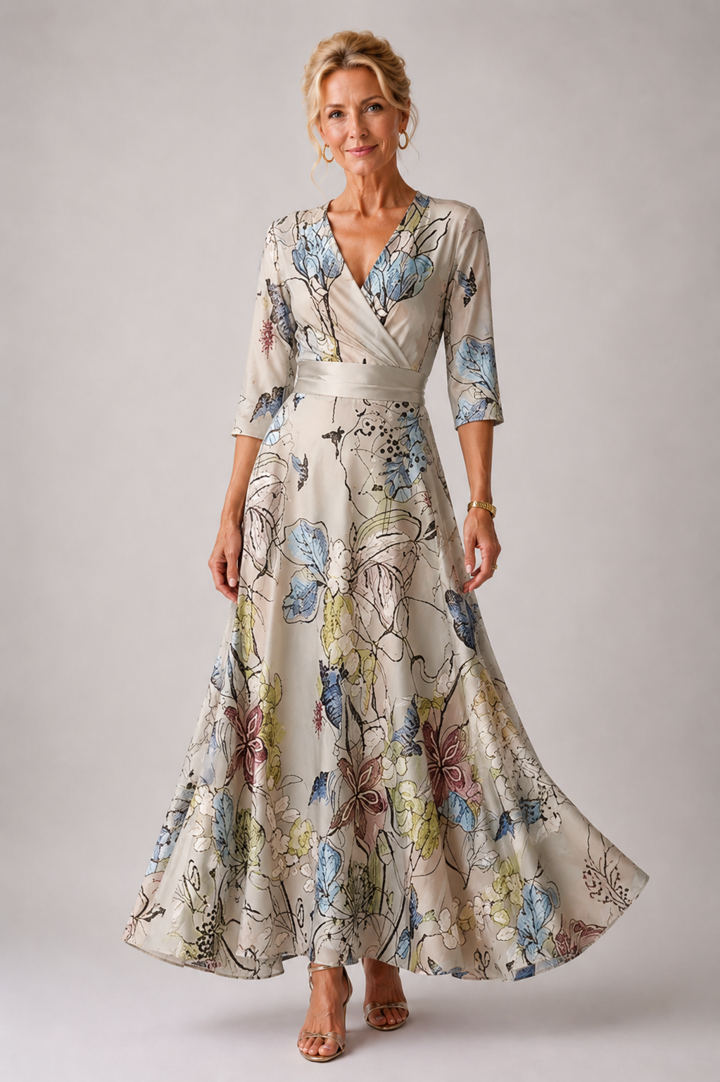 Women's Lightweight Floral Print Wrap Dress Klara