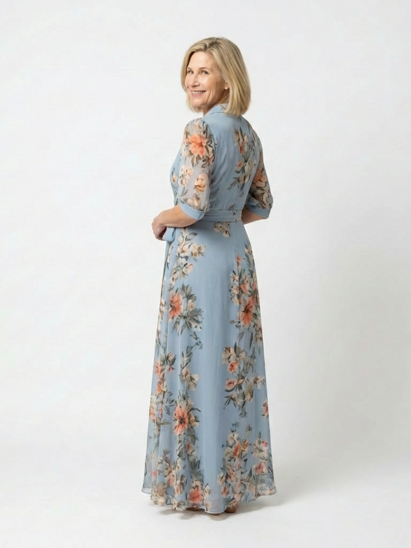 Women's Lightweight Floral Wrap Maxi Dress Klara