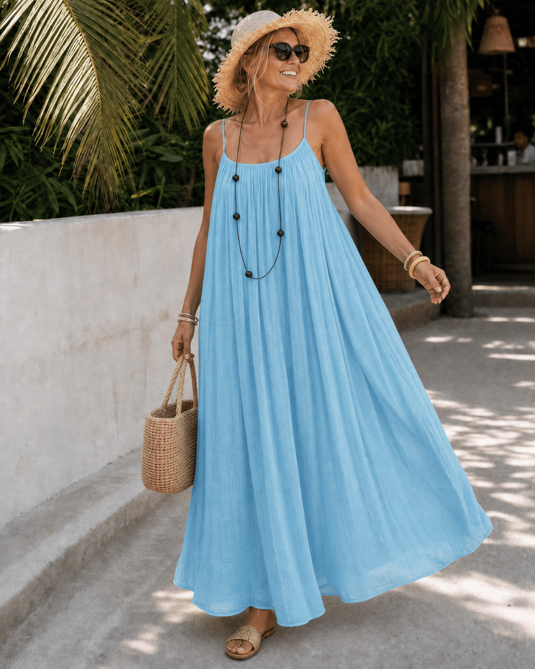 Women's Lightweight Flowing Sleeveless Midi Dress Klara