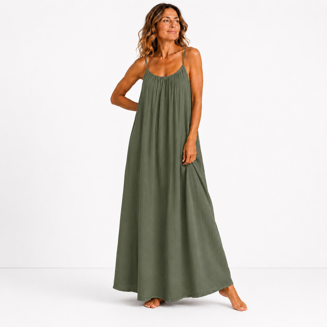 Women's Lightweight Open Back Midi Dress Klara