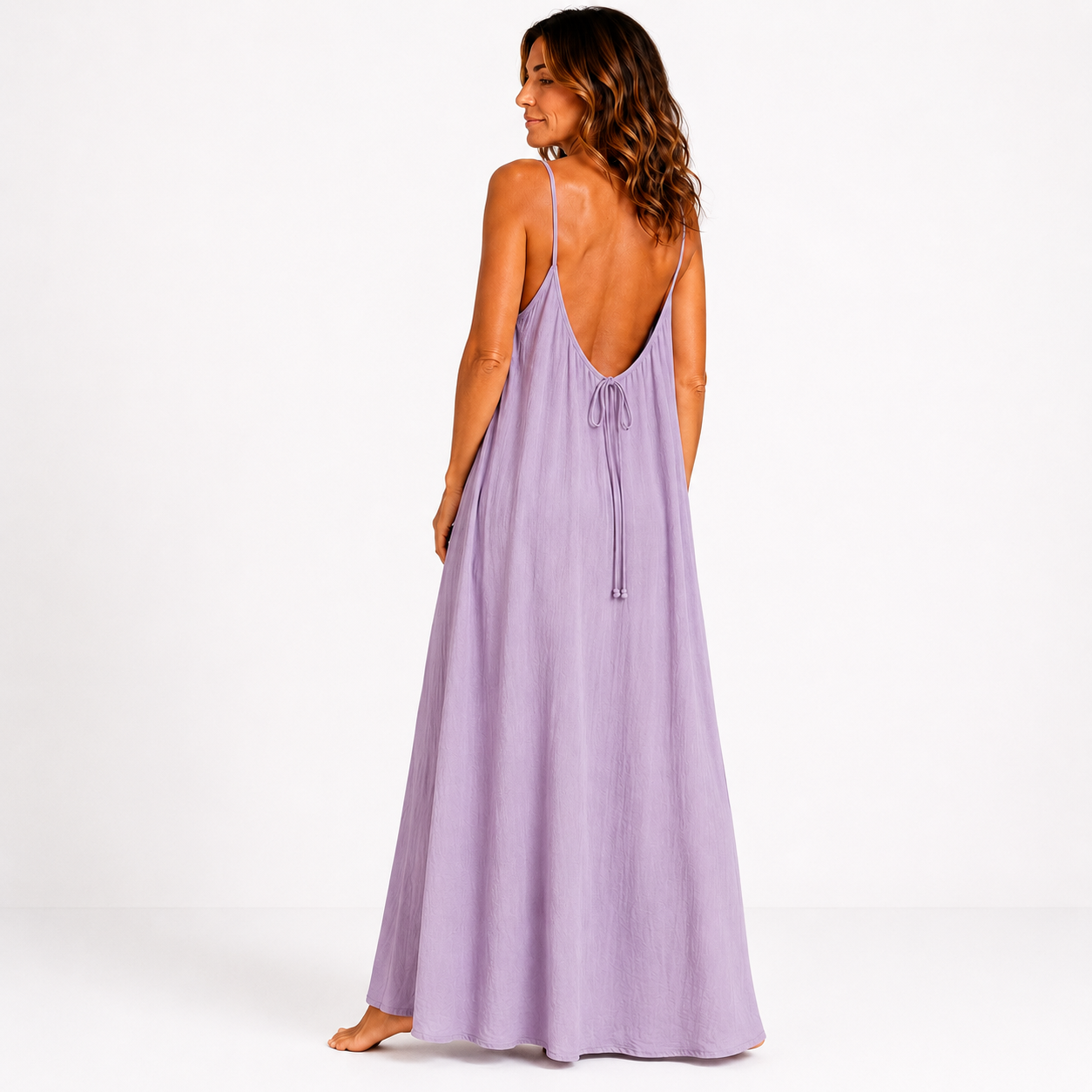 Women's Lightweight Open Back Midi Dress Klara