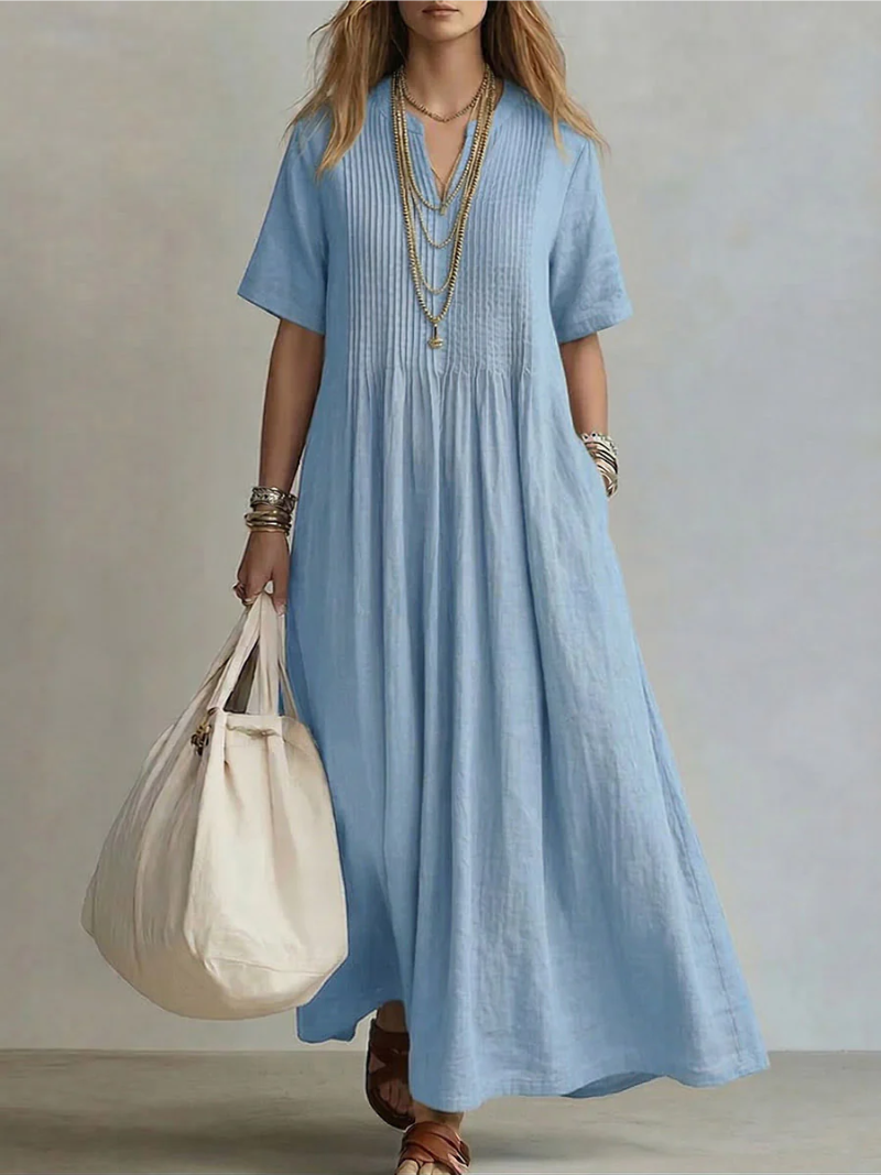 Women's Lightweight Pleated Summer Dress Klara
