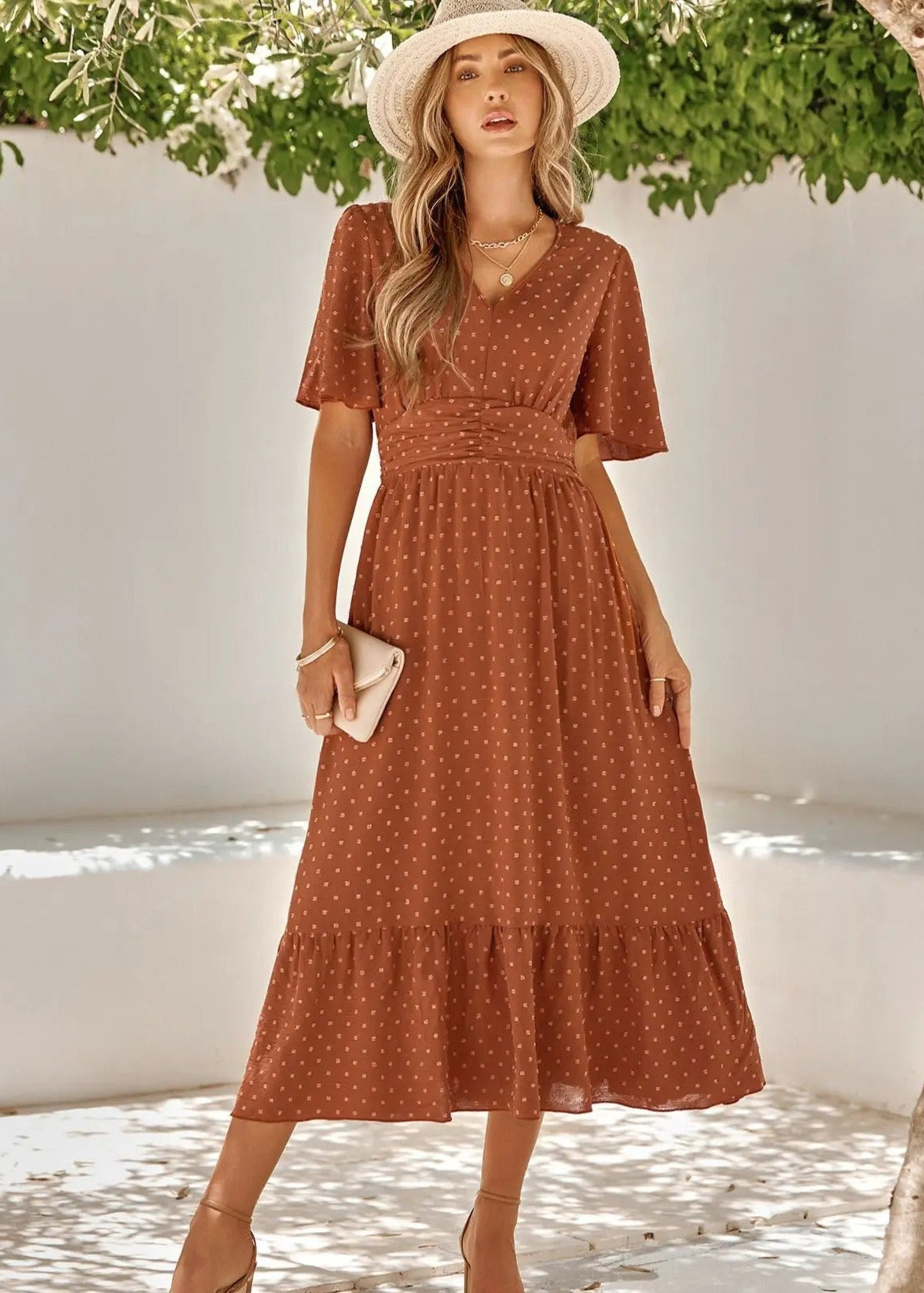 Women's Lightweight Polka Dot Maxi Dress Klara