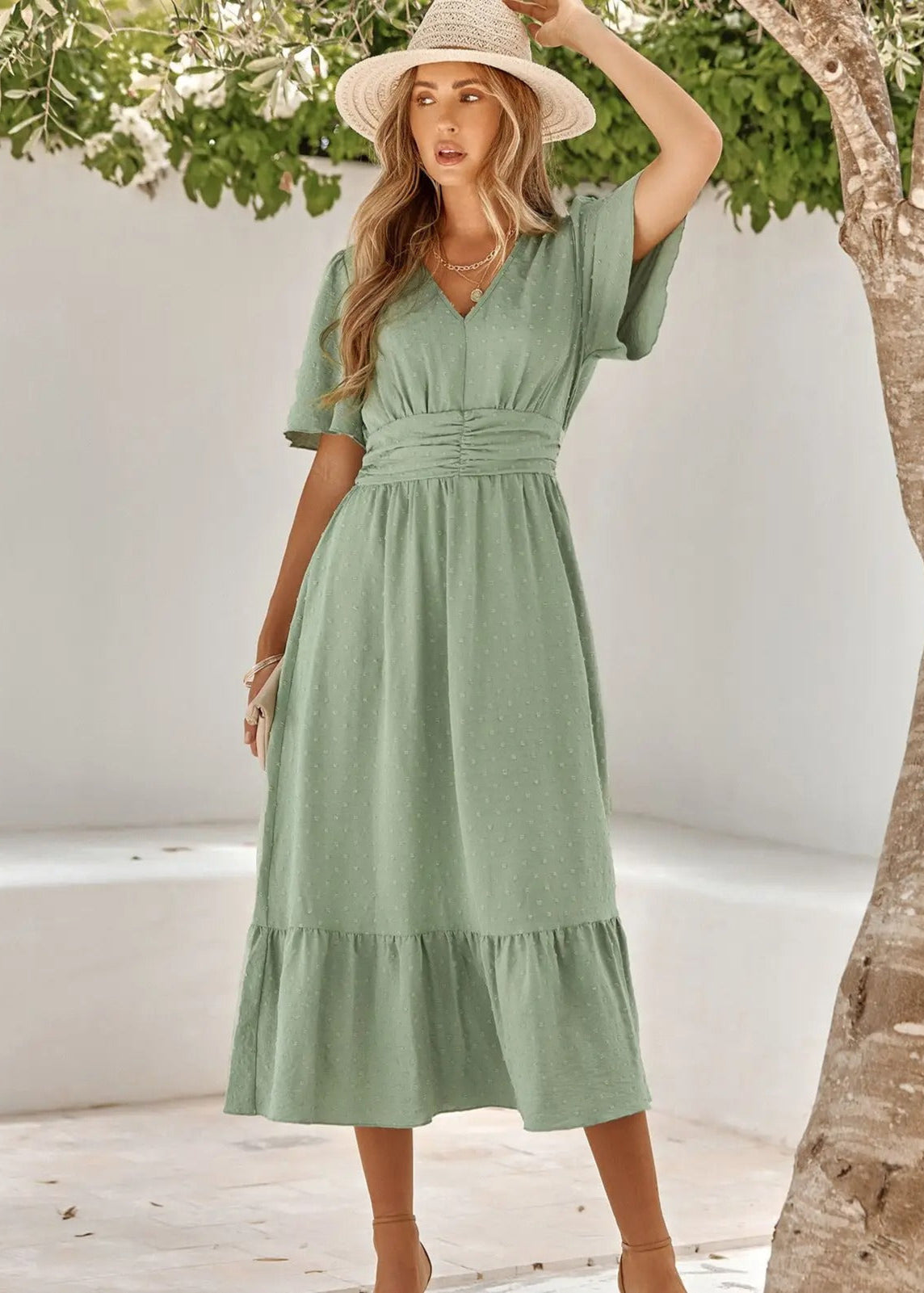 Women's Lightweight Polka Dot Maxi Dress Klara