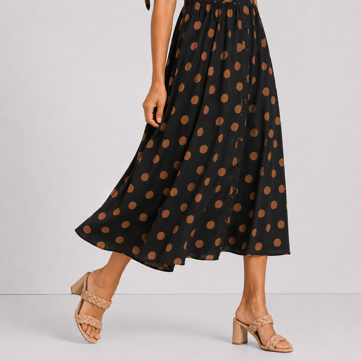 Women's Lightweight Polka Dot Midi Dress Klara