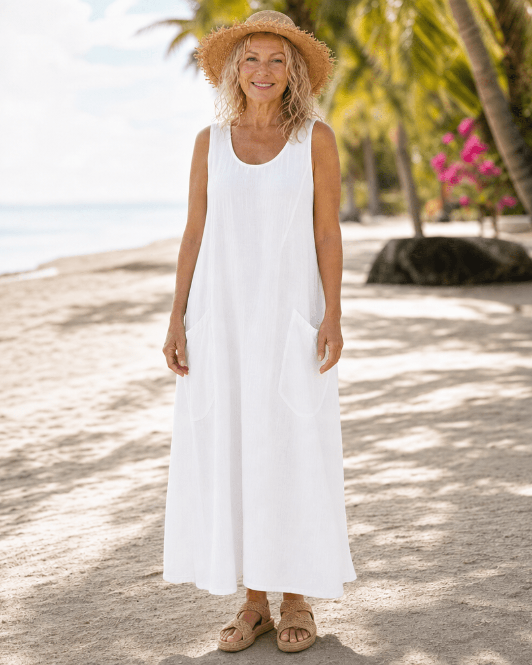 Women's Lightweight Sleeveless Midi Dress Klara
