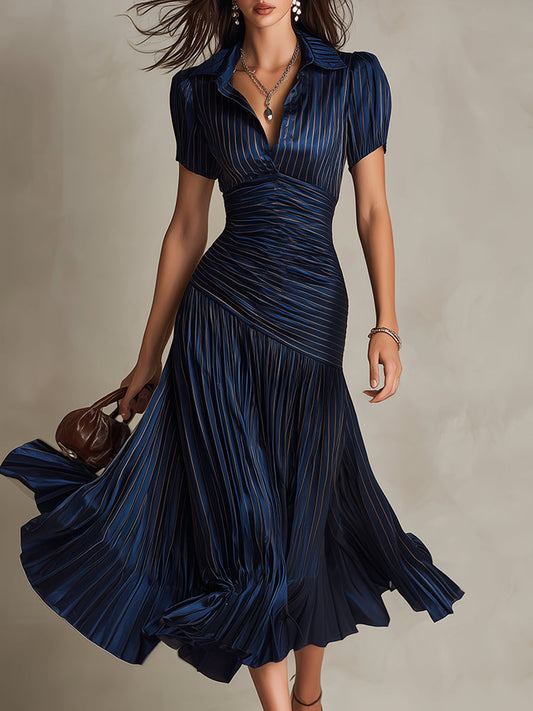 Women's Lightweight Striped Midi Dress Klara