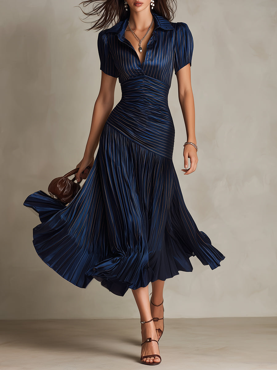 Women's Lightweight Striped Midi Dress Klara