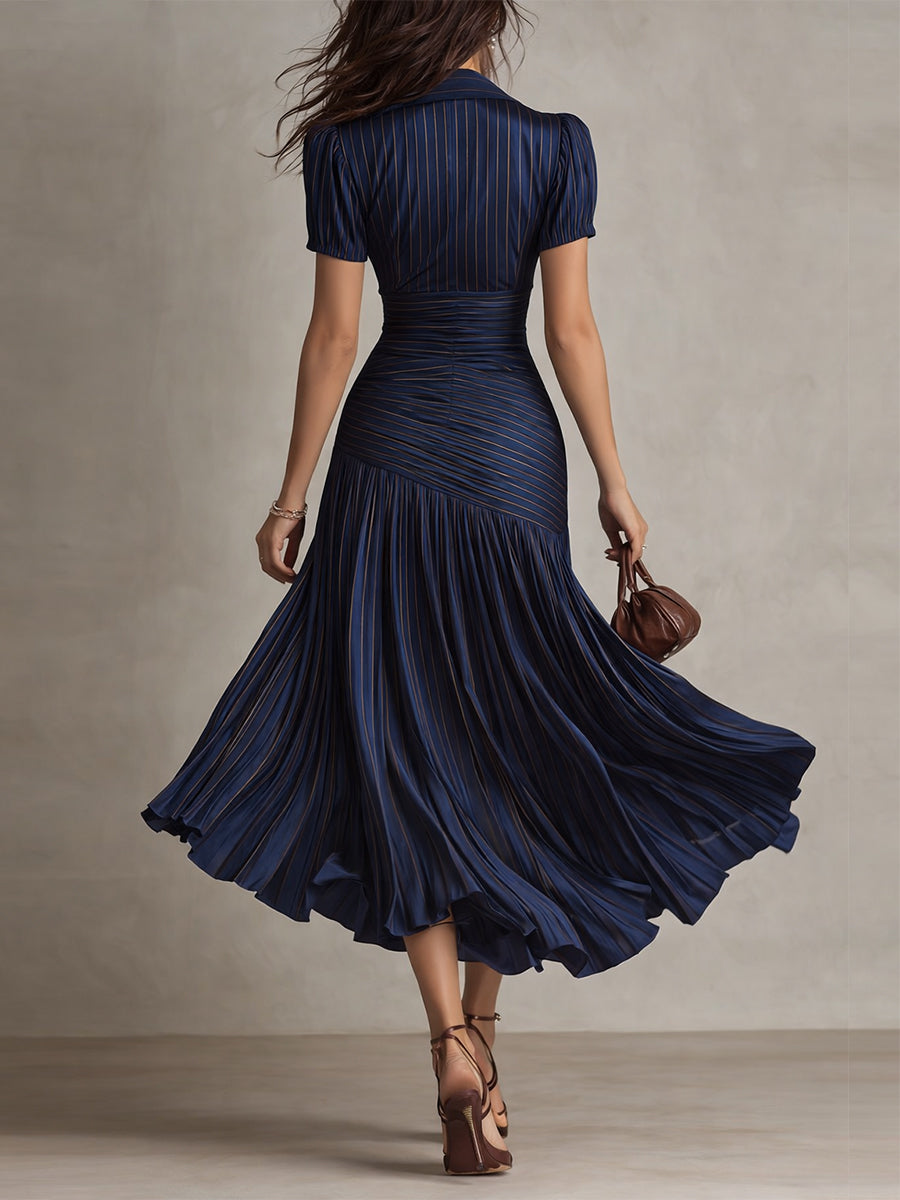 Women's Lightweight Striped Midi Dress Klara