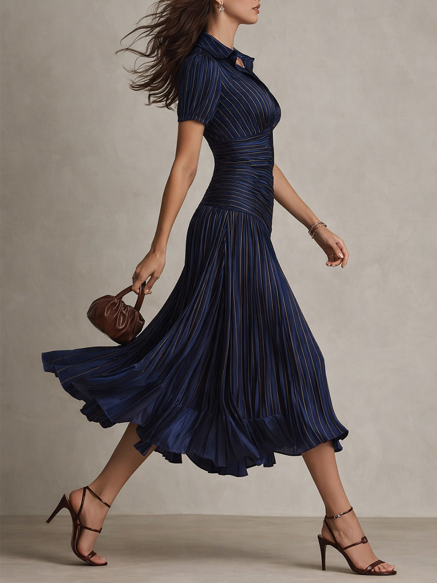 Women's Lightweight Striped Midi Dress Klara